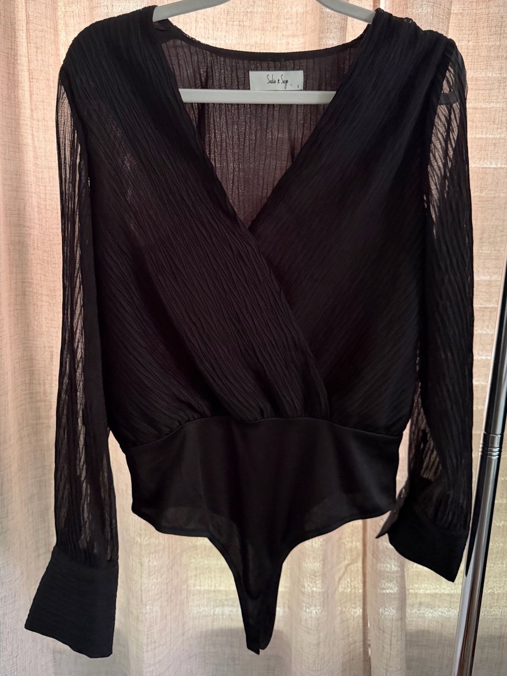 Sadie and Sage Black Long-Sleeve Bodysuit